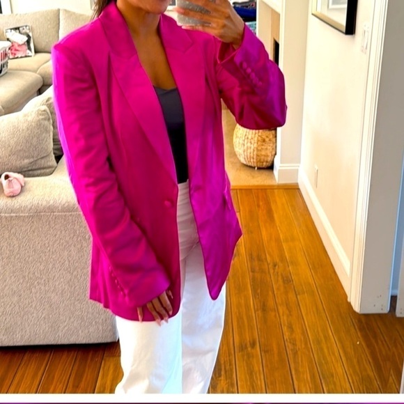 House Of Harlow 1960 Hot Magenta Blazer Size Small oversized style and look NWT - Picture 3 of 9